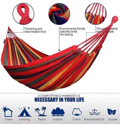 Comfortable Cotton Folding Hanging Hammock