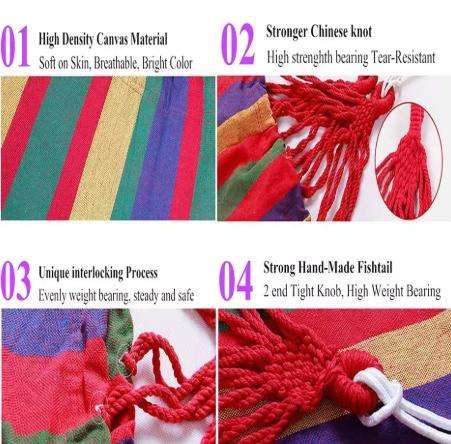 Comfortable Cotton Folding Hanging Hammock
