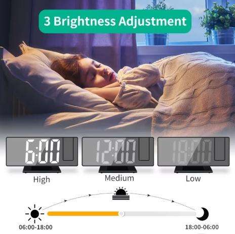 Projection Alarm Clock for Heavy Sleepers, Digital Clock for Bedroom