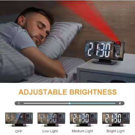 Projection Alarm Clock for Heavy Sleepers, Digital Clock for Bedroom