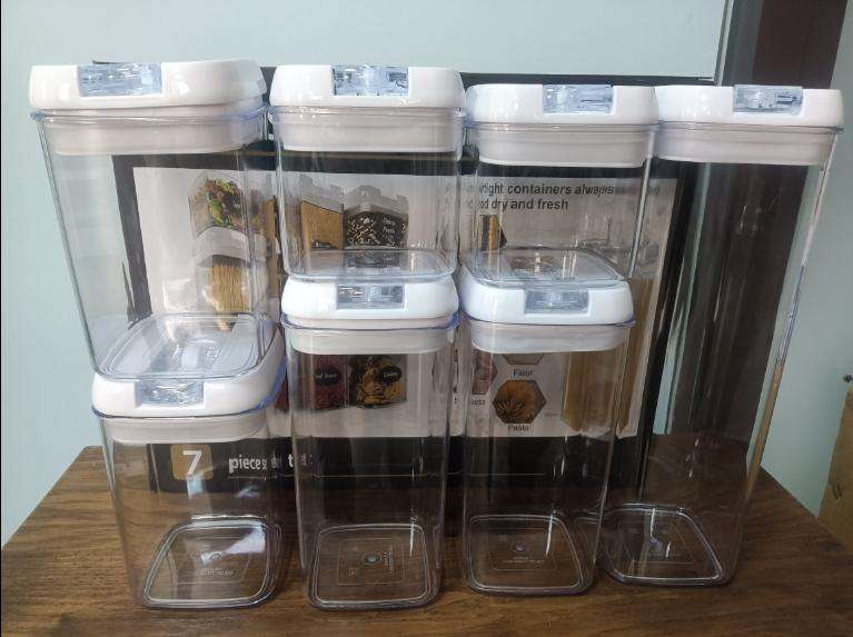 7-Piece Airtight Kitchen Food Cereal Pantry Storage