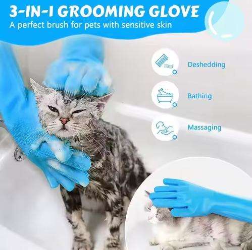 Multi-use Silicone Scrubbing Gloves Washing Glove for Dish Washing