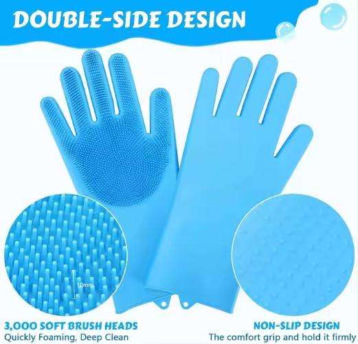 Multi-use Silicone Scrubbing Gloves Washing Glove for Dish Washing