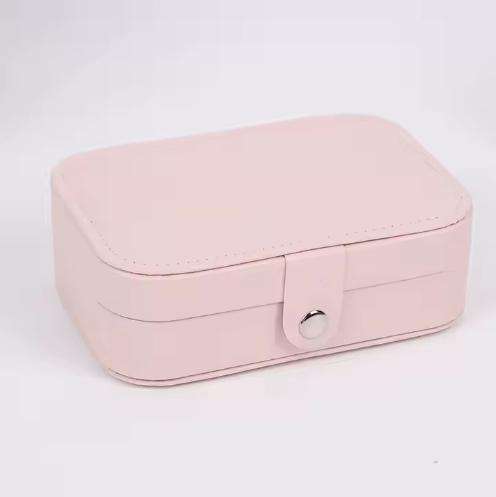 Dual Layer PU Leather Compact Portable Jewelry Box Organizer