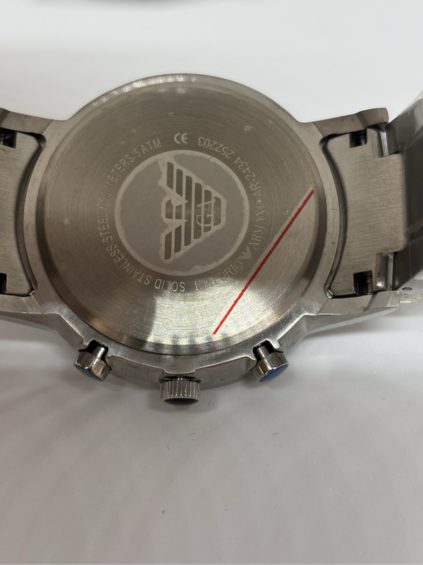 Brand New Emporio Armani AR2434 Mens Chronograph Watch  Black Dial, Stainless Steel
