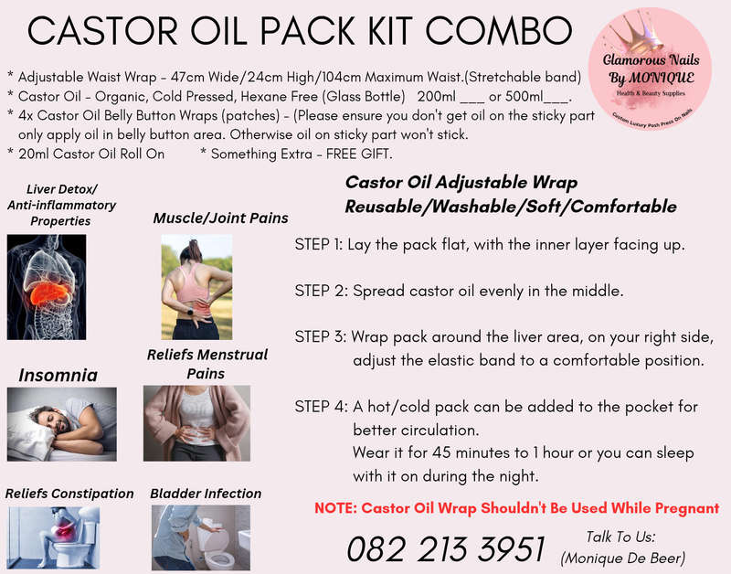 Castor Oil Pack Kit (200ml) included