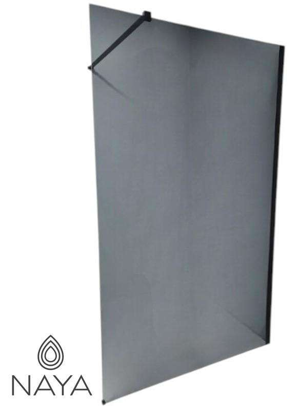 NAYA - Vanta Shower Screen Euro Grey Black 1500x2000x8mm