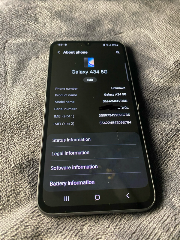 Samsung Galaxy A34 5G 128GB Dual Sim- Awesome Graphite