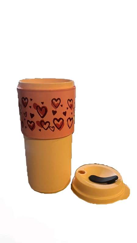 Tupperware 490ml coffee to go(Pink/Dark Grey)