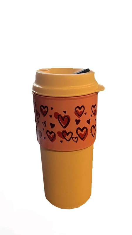 Tupperware 490ml coffee to go(Pink/Dark Grey)