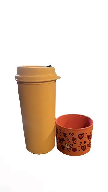 Tupperware 490ml coffee to go(Pink/Dark Grey)