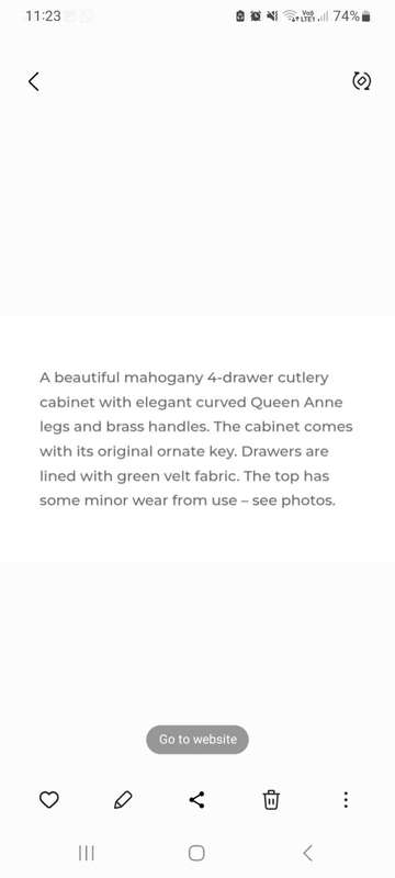 Imbuia Display Cabinet with full cutlery set [or separate]