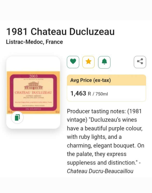 French Exclusive Red Wine 1981