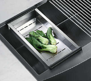 AIYI STAINLESS STEEL DOUBLE SINK BLACK WITH COLANDER