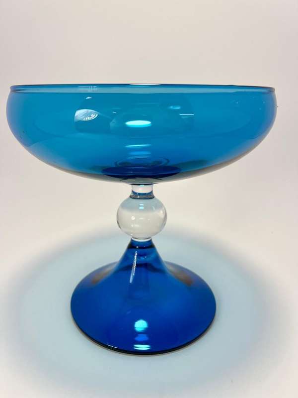 Vintage dark blue Compote vase