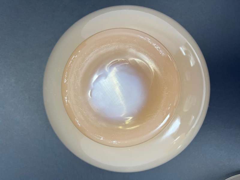 Art Deco Handblown Jar with Lid  Soft Peach Colour (200 x 200mm)