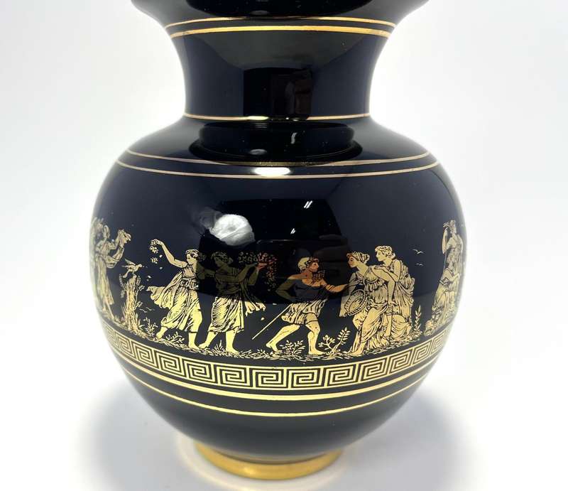 Vintage Greek 24K Gold Ceramic Mini Vase  Handmade in Greece
