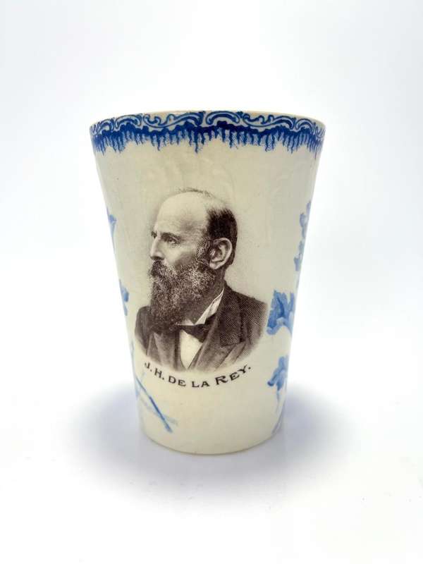 Early to Mid-Century Vintage Societe Ceramique Maastricht Water Tumbler  J.H. De la Rey Portrait &