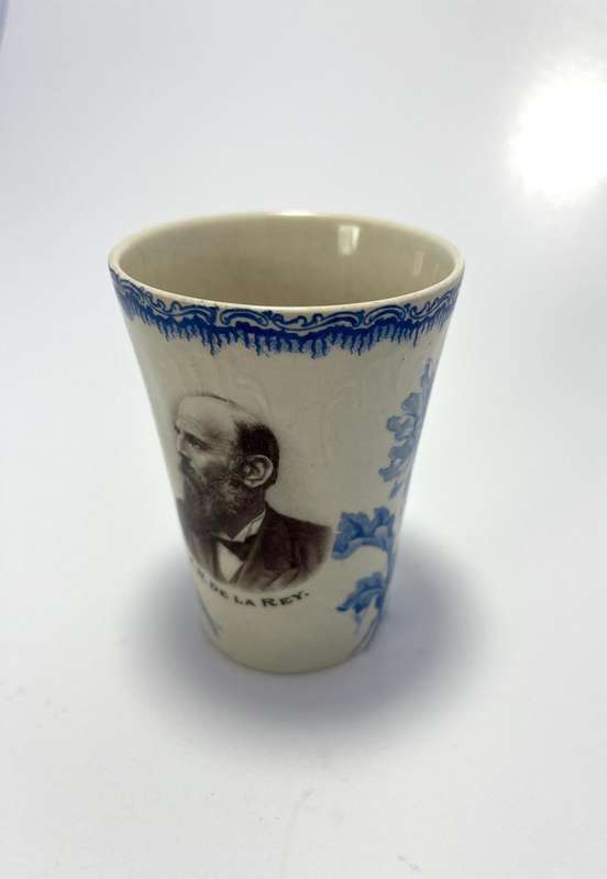 Early to Mid-Century Vintage Societe Ceramique Maastricht Water Tumbler  J.H. De la Rey Portrait &