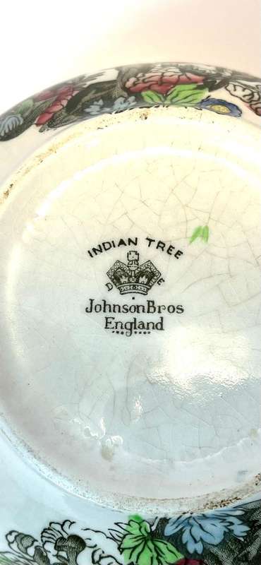 Vintage Johnson Brothers Indian Tree Teapot  Hand-Painted Ceramic  Made in England (1970s)