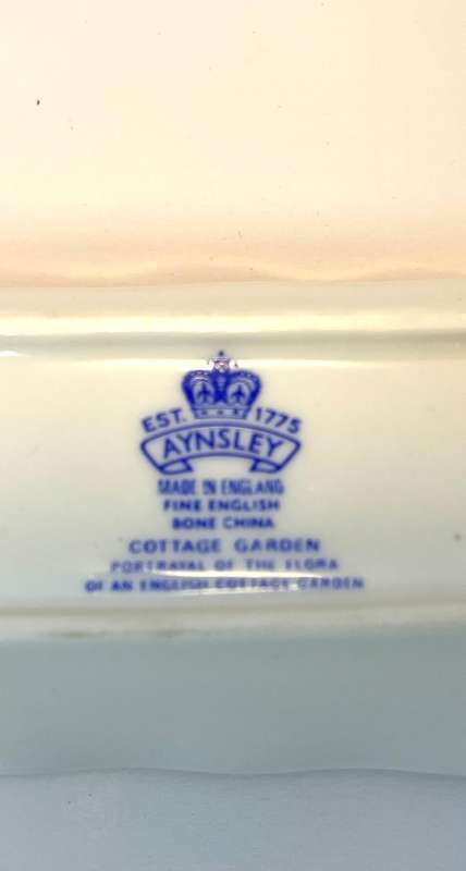 Vintage Aynsley Cottage Garden Long Tray  Fine Bone China (1960s)