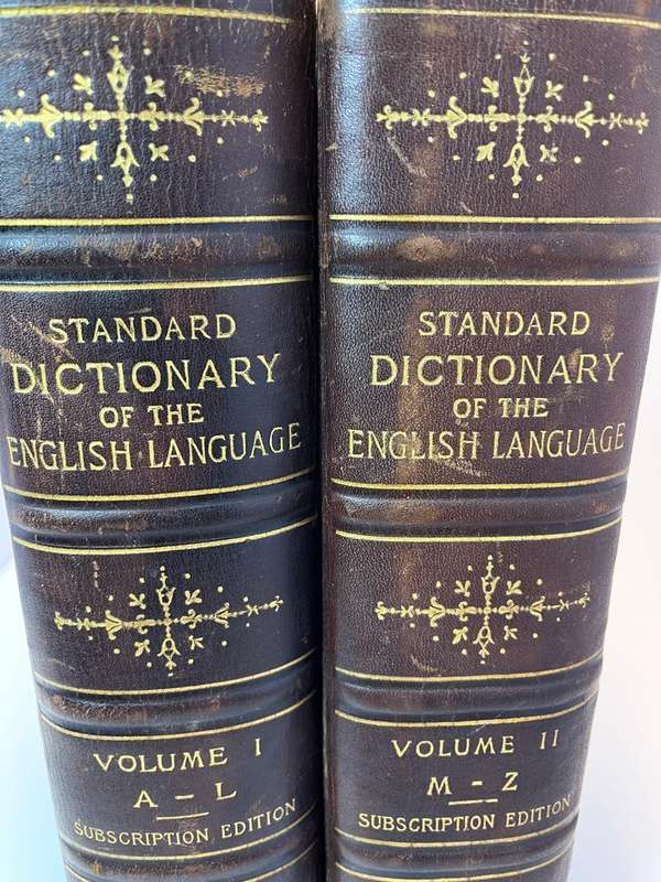 Antique 1899 Standard Dictionary of the English Language  Volumes 1 & 2 (Subscription Edition) | Fu