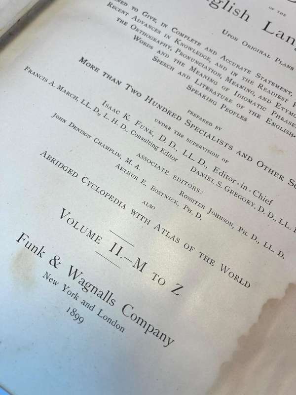 Antique 1899 Standard Dictionary of the English Language  Volumes 1 & 2 (Subscription Edition) | Fu