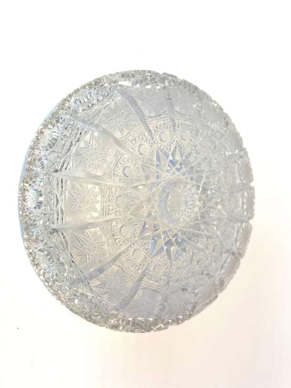Vintage Bohemian Czech Queen Lace Hand Cut Crystal Bread and Butter plate