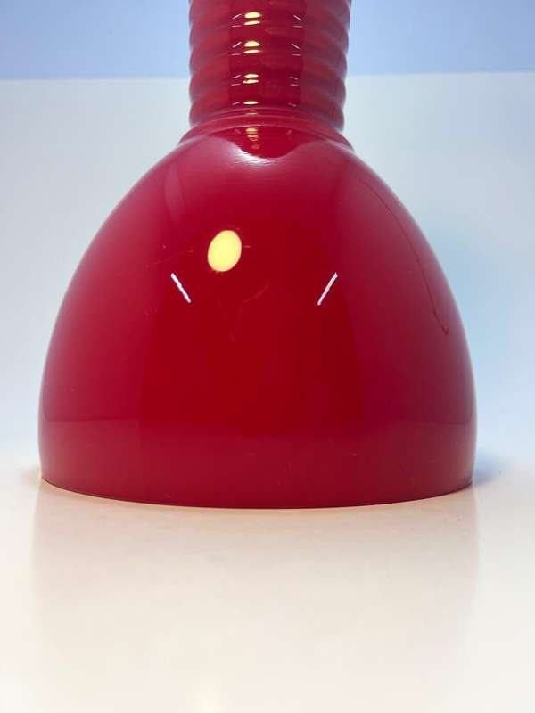 Vintage 1960s70s Red Opal Glass Pendant Lamp