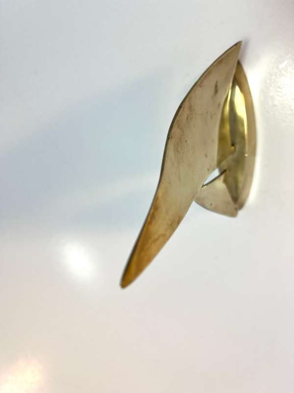 Vintage Brass Sailboat Figurine | Made in USA | 19 x 13 x 3cm