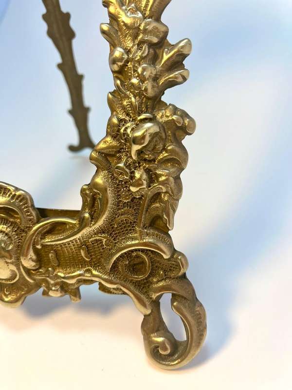 Antique French Brass Easel Frame  Art Nouveau Ornate Rococo Style | c.1909