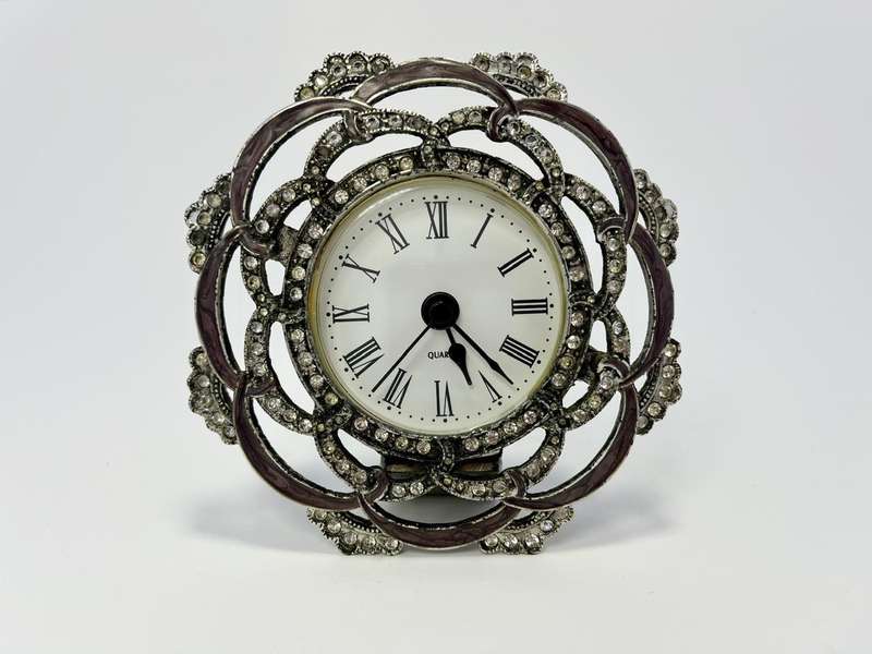 Vintage Quartz Table Clock with Diamanté
