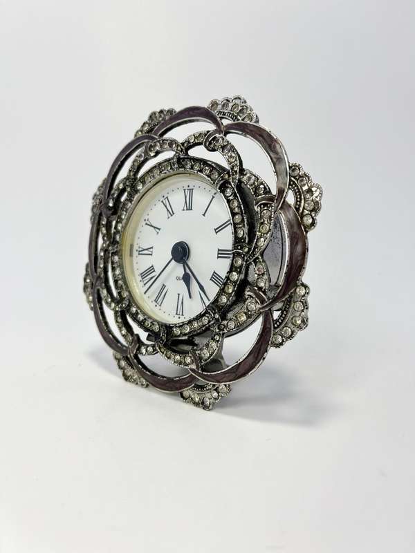 Vintage Quartz Table Clock with Diamanté