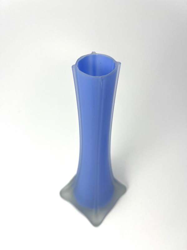  Vintage Slim Vases  1960s Retro Style Periwinkle clear, Yellow Dot, and Satin Blue Designs