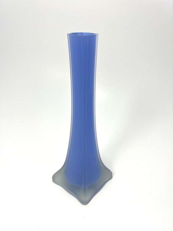  Vintage Slim Vases  1960s Retro Style Periwinkle clear, Yellow Dot, and Satin Blue Designs