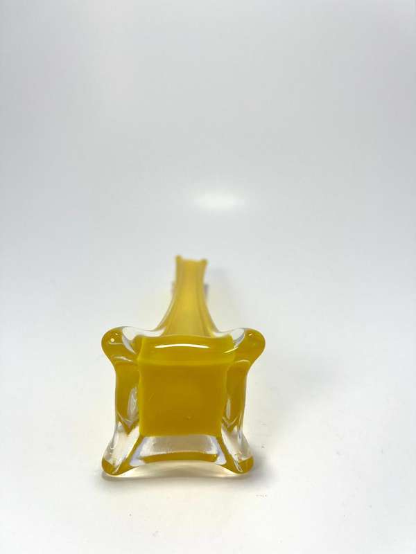  Vintage Slim Vases  1960s Retro Style Periwinkle clear, Yellow Dot, and Satin Blue Designs