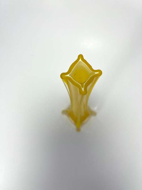 Vintage Slim Vases  1960s Retro Style Periwinkle clear, Yellow Dot, and Satin Blue Designs