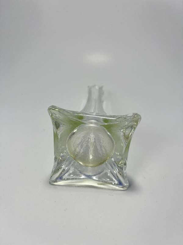  Vintage Slim Vases  1960s Retro Style Periwinkle clear, Yellow Dot, and Satin Blue Designs