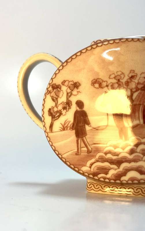 Vintage Staffordshire style Pottery Milk Jug  Farmland Scene