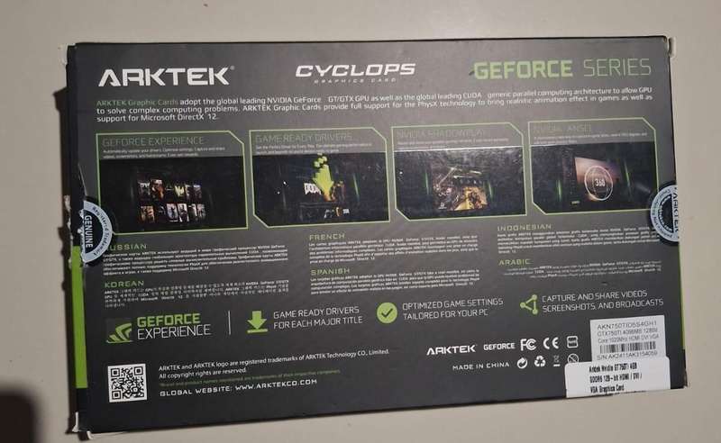 Arktek Nvidia GT750Ti 4GB GDDR5 128-bit HDMI / DVI / VGA Graphics Card