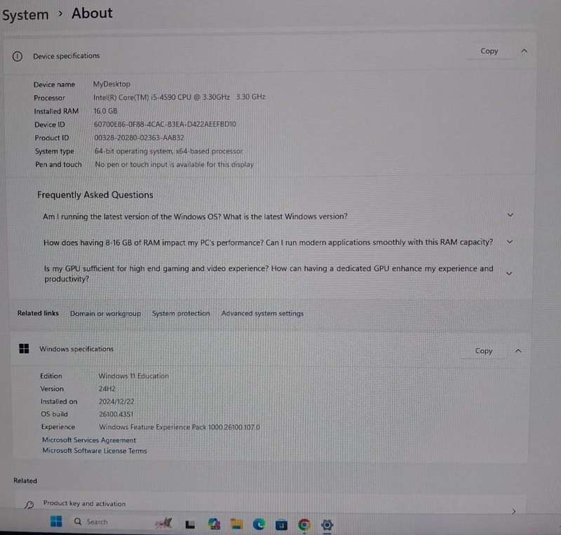 Dell OptiPlex 7020 MT Desktop PC I5-4590 3.30GHz 16Gb RAM 250Gb SSD storage