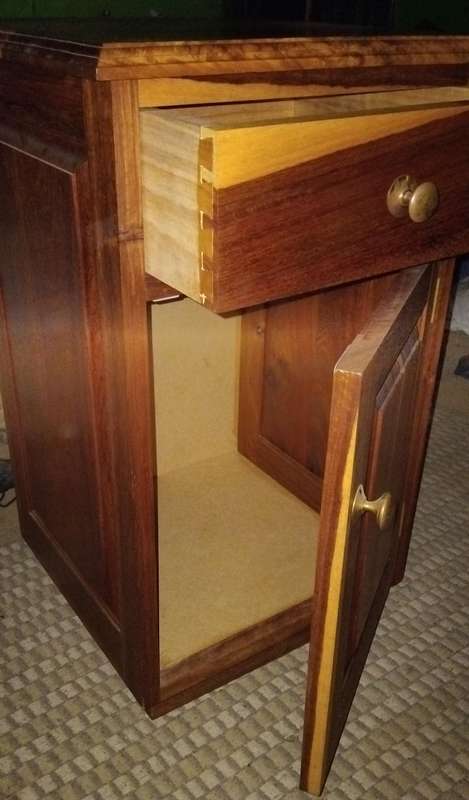 Authentic one of a kind African Teak bedside cupbourd