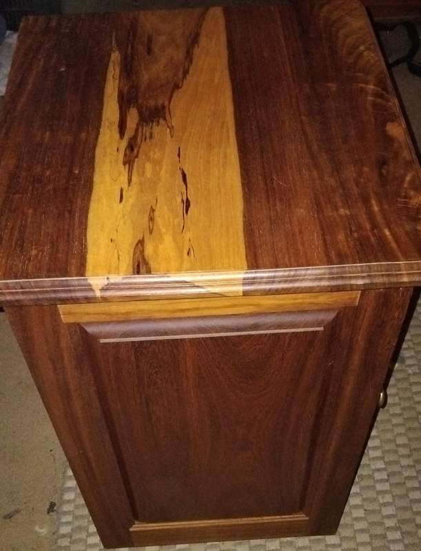 Authentic one of a kind African Teak bedside cupbourd