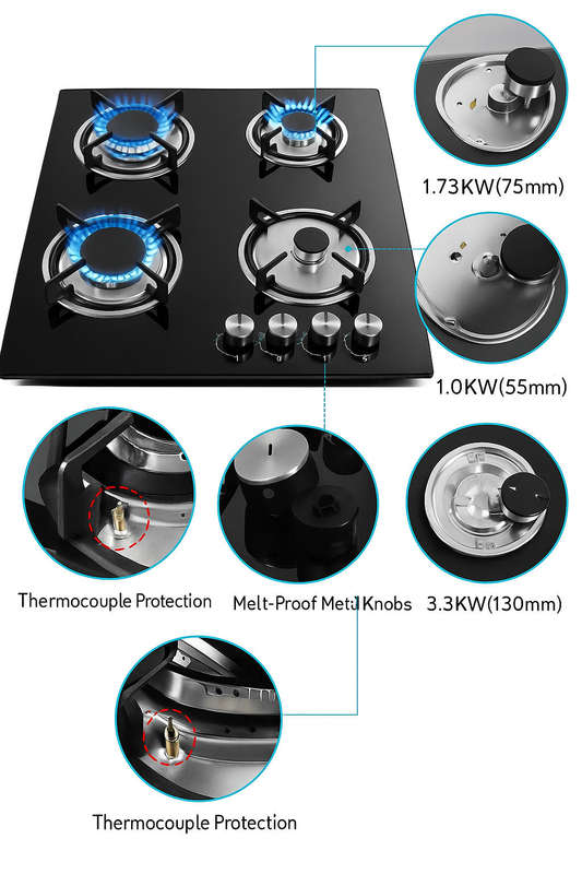 Aruif On Counter 4 Plate Gas Burner Stove