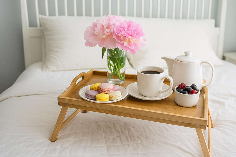 Bamboo Bed Tray with Foldable Legs