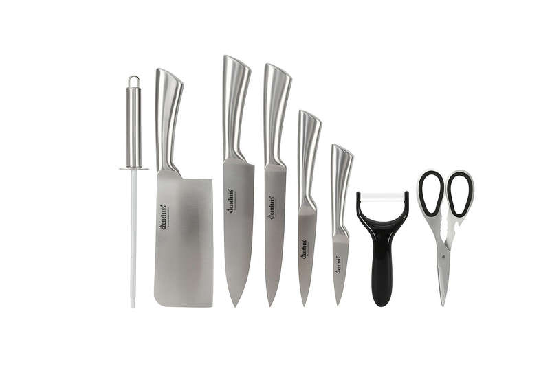 9 Piece Stainless Steel Knife Set with Stand