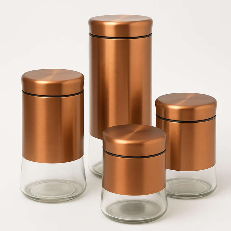 Stylish 4 Piece Stainless Steel Canister Set