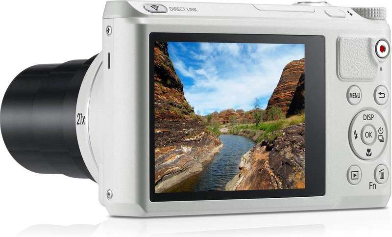 Samsung WB800F 16.3MP CMOS Smart WiFi Digital Camera with 21x Optical Zoom & 3.0" Touch Screen