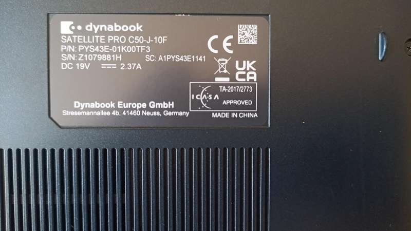 DynaBook C50-J-10F Laptop  (Intel i5 11th, 12GBGB RAM & 256GB SSD)