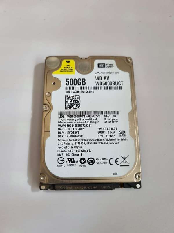 Western Digital 500GB 2.5" Internal Hard Drive (Refurb)